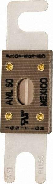 Cooper Bussmann - 50 Amp Non-Time Delay Fast-Acting Forklift & Truck Fuse - 125VAC, 80VDC, 3.18" Long x 0.75" Wide, Littelfuse CNL50, Bussman ANL-50, Ferraz Shawmut CNL50 - Exact Industrial Supply