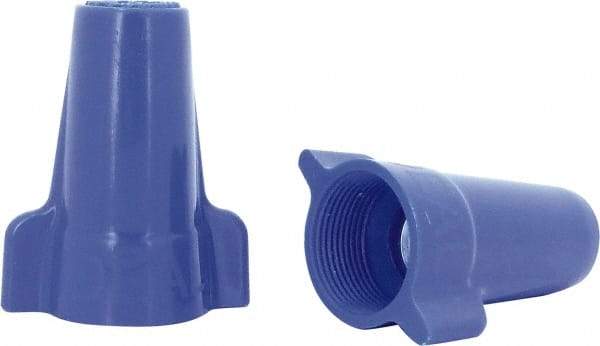 Ideal - 3, 12 to 1, 6 + 2, 8 AWG, 600 Volt, Flame Retardant, Wing Twist on Wire Connector - Blue, 221°F - Exact Industrial Supply