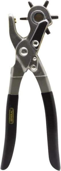 General - 5/64", 3/32", 7/64", 1/8", 5/32" & 3/16" Revolving Punch Pliers Punch - 1/8 to 3/8" Range - Exact Industrial Supply