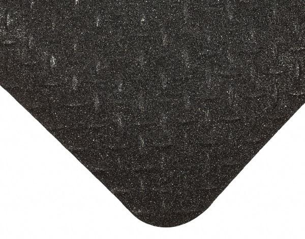 Wearwell - 5' Long x 3' Wide, Dry Environment, Anti-Fatigue Matting - Black, Vinyl with Nitrile Blend Base, Beveled on 4 Sides - Exact Industrial Supply