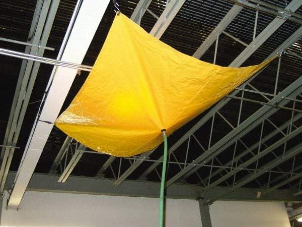 PRO-SAFE - Tarp Heavy Duty Roof Leak Diverter - 5' Long x 5' Wide x 18 mil Thick, Yellow - Exact Industrial Supply
