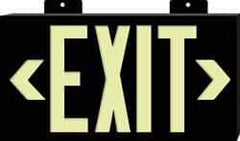 NMC - Exit, Plastic Exit Sign - 15-1/4" Wide x 8-1/4" High, Glow-in-the-Dark - Exact Industrial Supply