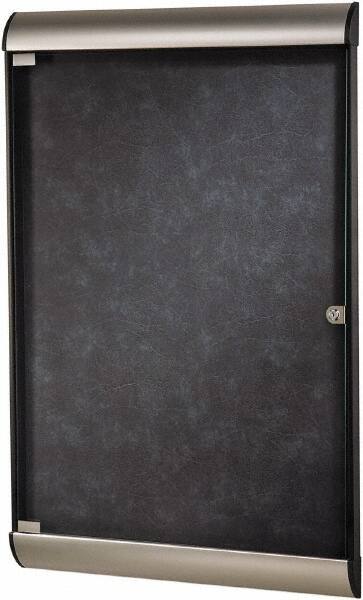 Ghent - 96" Wide x 47.13" High Enclosed Cork Bulletin Board - Natural Cork, Aluminum Frame - Exact Industrial Supply