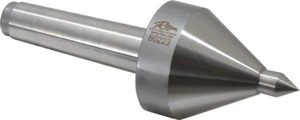 Riten - MT3 Taper Shank, 2-1/4" Head Diam 330 Lb Capacity Live Center - 5,000 Max RPM, 3-3/16" Head Length, 1/2" Point Diam, 3/4" Point Len, 330 Lb Max Workpc, 3-3/16" OAL, Pipe Nose Point - Exact Industrial Supply