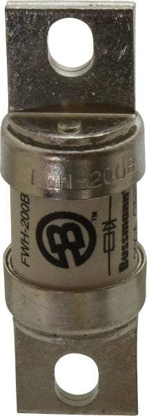 Cooper Bussmann - 500 VAC/VDC, 200 Amp, Fast-Acting Semiconductor/High Speed Fuse - Bolt-on Mount, 3-5/8" OAL, 200 (RMS Symmetrical), 50 at DC kA Rating, 1-5/32" Diam - Exact Industrial Supply