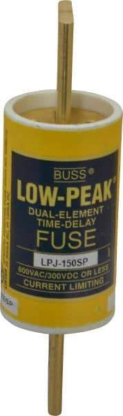 Cooper Bussmann - 300 VDC, 600 VAC, 150 Amp, Time Delay General Purpose Fuse - Bolt-on Mount, 5-3/4" OAL, 100 at DC, 300 at AC (RMS) kA Rating, 1-5/8" Diam - Exact Industrial Supply
