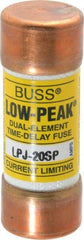 Cooper Bussmann - 300 VDC, 600 VAC, 20 Amp, Time Delay General Purpose Fuse - Fuse Holder Mount, 2-1/4" OAL, 100 at DC, 300 at AC (RMS) kA Rating, 13/16" Diam - Exact Industrial Supply