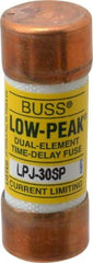 Cooper Bussmann - 300 VDC, 600 VAC, 30 Amp, Time Delay General Purpose Fuse - Fuse Holder Mount, 2-1/4" OAL, 100 at DC, 300 at AC (RMS) kA Rating, 13/16" Diam - Exact Industrial Supply