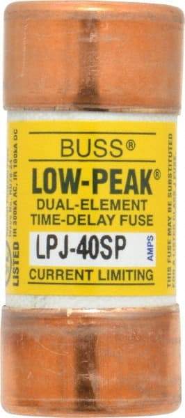 Cooper Bussmann - 300 VDC, 600 VAC, 40 Amp, Time Delay General Purpose Fuse - Fuse Holder Mount, 2-3/8" OAL, 100 at DC, 300 at AC (RMS) kA Rating, 1-1/16" Diam - Exact Industrial Supply