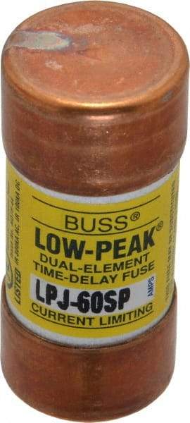 Cooper Bussmann - 300 VDC, 600 VAC, 60 Amp, Time Delay General Purpose Fuse - Fuse Holder Mount, 2-3/8" OAL, 100 at DC, 300 at AC (RMS) kA Rating, 1-1/16" Diam - Exact Industrial Supply