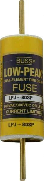 Cooper Bussmann - 300 VDC, 600 VAC, 80 Amp, Time Delay General Purpose Fuse - Bolt-on Mount, 4-5/8" OAL, 100 at DC, 300 at AC (RMS) kA Rating, 1-1/8" Diam - Exact Industrial Supply