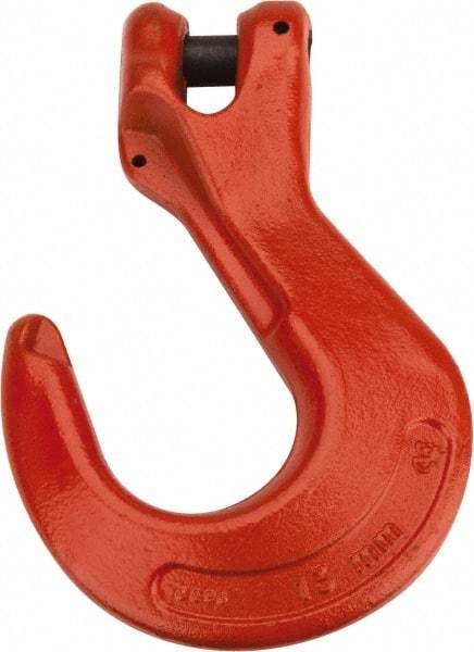 CM - 1/2 Inch Chain Diameter, Grade 100 Clevis Hook - 15,000 Lbs. Load Capacity, 0.58 Inch Inside Diameter, 0.63 Inch Pin Diameter, 1.38 Inch Hook Throat, 8.03 Inch Overall Length, 5.48 Inch Hook Width - Exact Industrial Supply