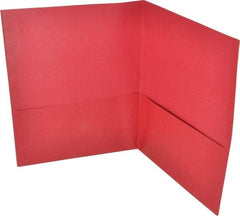 UNIVERSAL - 11" Long x 8-1/2" Wide Leatherette Two-Pocket Portfolios - Red - Exact Industrial Supply