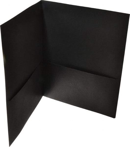 UNIVERSAL - 11" Long x 8-1/2" Wide Leatherette Two-Pocket Portfolios - Black - Exact Industrial Supply