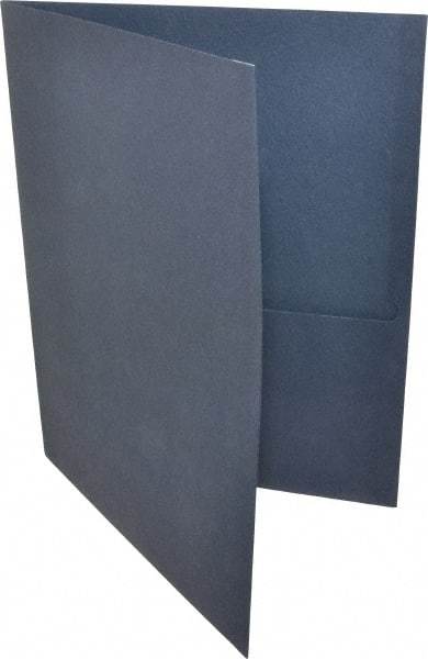 UNIVERSAL - 11" Long x 8-1/2" Wide Leatherette Two-Pocket Portfolios - Dark Blue - Exact Industrial Supply
