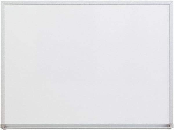 UNIVERSAL - 18" High x 24" Wide Melamine Dry Erase Board with 3/4" Rail - Aluminum, 5/8" Deep - Exact Industrial Supply