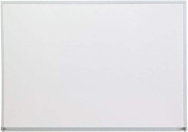 UNIVERSAL - 36" High x 48" Wide Melamine Dry Erase Board with 3/4" Rail - Aluminum, 5/8" Deep - Exact Industrial Supply