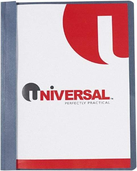 UNIVERSAL - 8-1/2" Long x 8-1/2 to 11" Wide Plastic Clip Style Report Cover - Clear & Dark Blue - Exact Industrial Supply