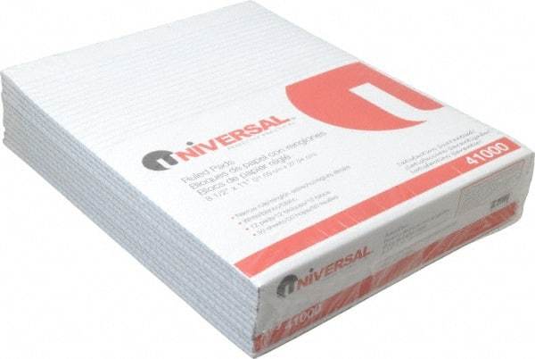 UNIVERSAL - 50 Sheet, 8-1/2 x 11", Glue Top Ruled Writing Pad - White - Exact Industrial Supply