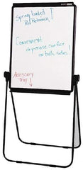 Quartet - Melamine Dry Erase Two Sided Easel with Stand - 39 to 70 Inch High - Exact Industrial Supply
