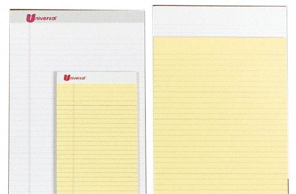 UNIVERSAL - 50 Sheet, 8-1/2 x 14", Perforated Style Ruled Pads - Canary - Exact Industrial Supply