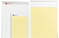 UNIVERSAL - 50 Sheet, 8-1/2 x 14", Perforated Style Ruled Pads - Canary - Exact Industrial Supply