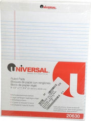 UNIVERSAL - 50 Sheet, 8 x 11-3/4", Perforated Style Ruled Pads - White - Exact Industrial Supply