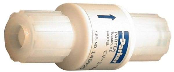 Parker - 3/8" PTFE Check Valve - Inline, PARFLARE x PARFLARE, 120 WOG - Exact Industrial Supply