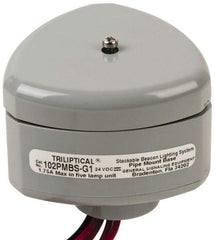 Edwards Signaling - Flashing and Steady, Stackable Tower Light Base Unit - 24 VDC, 1.75 Amp, IP54, IP65 Ingress Rating, 3R, 4X NEMA Rated, Pipe Mount - Exact Industrial Supply