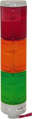 Edwards Signaling - Incandescent Lamp, Amber, Green, Red, Steady, Preassembled Stackable Tower Light Module Unit - 24 VDC, 0.96 Amp, IP54, IP65 Ingress Rating, 3R, 4X NEMA Rated, Pipe Mount - Exact Industrial Supply