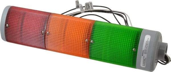 Edwards Signaling - Incandescent Lamp, Amber, Green, Red, Steady, Preassembled Stackable Tower Light Module Unit - 120 VAC, 0.32 Amp, IP54, IP65 Ingress Rating, 3R, 4X NEMA Rated, Pipe Mount - Exact Industrial Supply