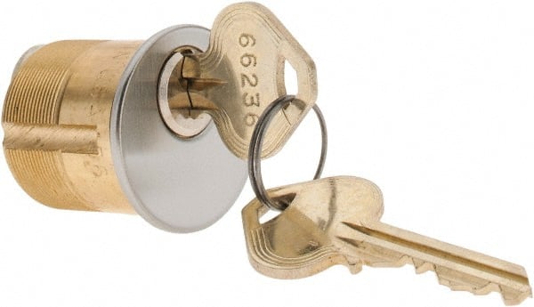 5 Pin Russwin D1 Mortise Cylinder Solid Brass, Satin Chrome Finish