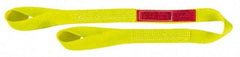 Lift-All - 20' Long x 4" Wide, 11,500 Lb Vertical Capacity, 2 Ply, Nylon Web Sling - 9,200 Lb Choker Capacity, Yellow - Exact Industrial Supply