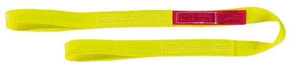 Lift-All - 14' Long x 6" Wide, 16,300 Lb Vertical Capacity, 2 Ply, Nylon Web Sling - 13,000 Lb Choker Capacity, Yellow - Exact Industrial Supply