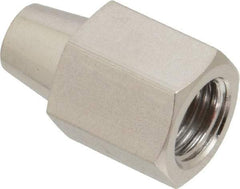 Made in USA - 1/4" Grade 316L Stainless Steel Pipe Fitting - FNPTF x Butt Weld End Connections - Exact Industrial Supply