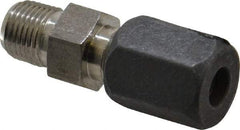Made in USA - 1/4" OD, Grade 316Stainless Steel Male Connector - -75 to 750°F, 1/2" Hex, Comp x MPT Ends - Exact Industrial Supply
