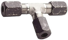 Made in USA - 1-1/2" OD, Grade 316Stainless Steel Union Tee - 1-7/8" Hex, Comp x Comp x Comp Ends - Exact Industrial Supply