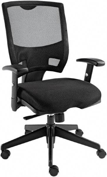 ALERA - 28-3/4" High Office/Managerial/Executive Chair - 18" Wide x 18" Deep, Mesh Seat, Black - Exact Industrial Supply