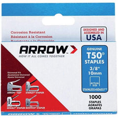 Arrow - 3/8" Wide Stainless Steel Heavy-Duty Staples - 3/8" Leg Length - Exact Industrial Supply