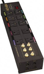 Tripp-Lite - 10 Outlets, 120 VAC15 Amps, 10' Cord, Power Outlet Strip - Floor, Keyhole Mount, 5-15 NEMA Configuration, 3-1/2" Strip - Exact Industrial Supply