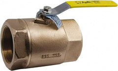 Conbraco - 2-1/2" Pipe, Standard Port, Lead Free Bronze Standard Ball Valve - 2 Piece, Female NPT Ends, Lever Handle, 600 WOG, 150 WSP - Exact Industrial Supply