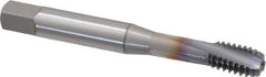 OSG - 5/16-18 UNC 3 Flute 2B Modified Bottoming Spiral Flute Tap - Powdered Metal, TiCN Finish, 2-23/32" OAL, Right Hand Flute, Right Hand Thread, H5, Series EXOTAP VC-10TI - Exact Industrial Supply