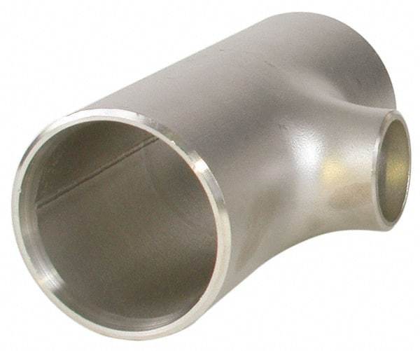 Merit Brass - 2-1/2" Grade 304L Stainless Steel Pipe Tee - Butt Weld x Butt Weld x Butt Weld End Connections - Exact Industrial Supply