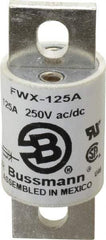 Cooper Bussmann - 250 VAC/VDC, 125 Amp, Fast-Acting Semiconductor/High Speed Fuse - Stud Mount Mount, 3-1/8" OAL, 200 (RMS), 50 at DC kA Rating, 1-7/32" Diam - Exact Industrial Supply