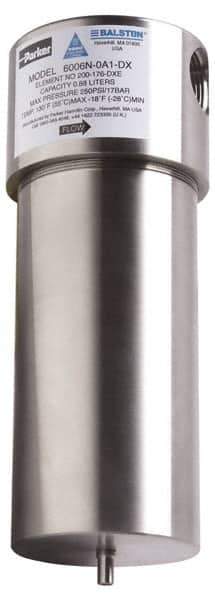 Parker - 3/4" Port, 10" High x 4" Wide, FRL Filter with Stainless Steel Bowl & Manual Drain - 175 Max psi, 275°F Max - Exact Industrial Supply