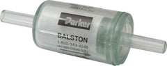 Parker - 1/4" Outlet, 125 Max psi, Inline Filters, Regulators & Lubricators - 6.6 CFM, Disposable Gas or Liquid Filter, 3-1/4" Long - Exact Industrial Supply