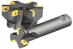Kennametal - 6 Inserts, 3" Cut Diam, 1" Arbor Diam, 0.58" Max Depth of Cut, Indexable Square-Shoulder Face Mill - 0/90° Lead Angle, 1.97" High, XPCW 2533L & XPMT 2533L Insert Compatibility, Series KSSZR - Exact Industrial Supply