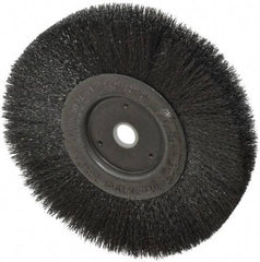Weiler - 6" OD, 5/8" Arbor Hole, Crimped Steel Wheel Brush - 1/2" Face Width, 1-7/16" Trim Length, 0.006" Filament Diam, 6,000 RPM - Exact Industrial Supply