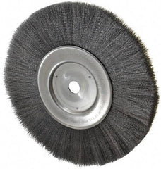 Weiler - 10" OD, 3/4" Arbor Hole, Crimped Steel Wheel Brush - 3/4" Face Width, 2-1/2" Trim Length, 0.006" Filament Diam, 4,000 RPM - Exact Industrial Supply