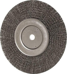 Weiler - 10" OD, 3/4" Arbor Hole, Crimped Steel Wheel Brush - 3/4" Face Width, 2-1/2" Trim Length, 0.014" Filament Diam, 4,000 RPM - Exact Industrial Supply